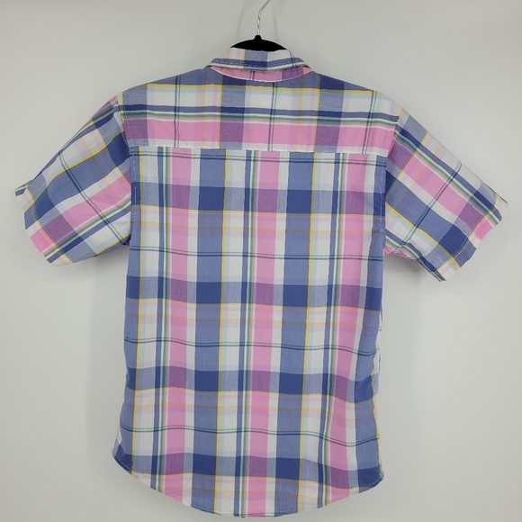 Wrangler Boy pastel plaid button Down Size XL 14/16 - Picture 4 of 9